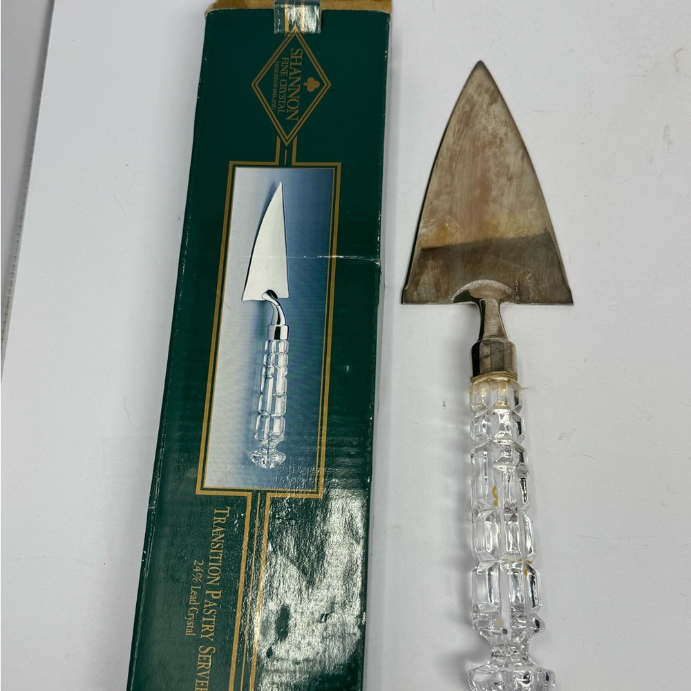 VTG Shannon Crystal Designs Of Ireland Silverplate Pie Cake Dessert Server A6